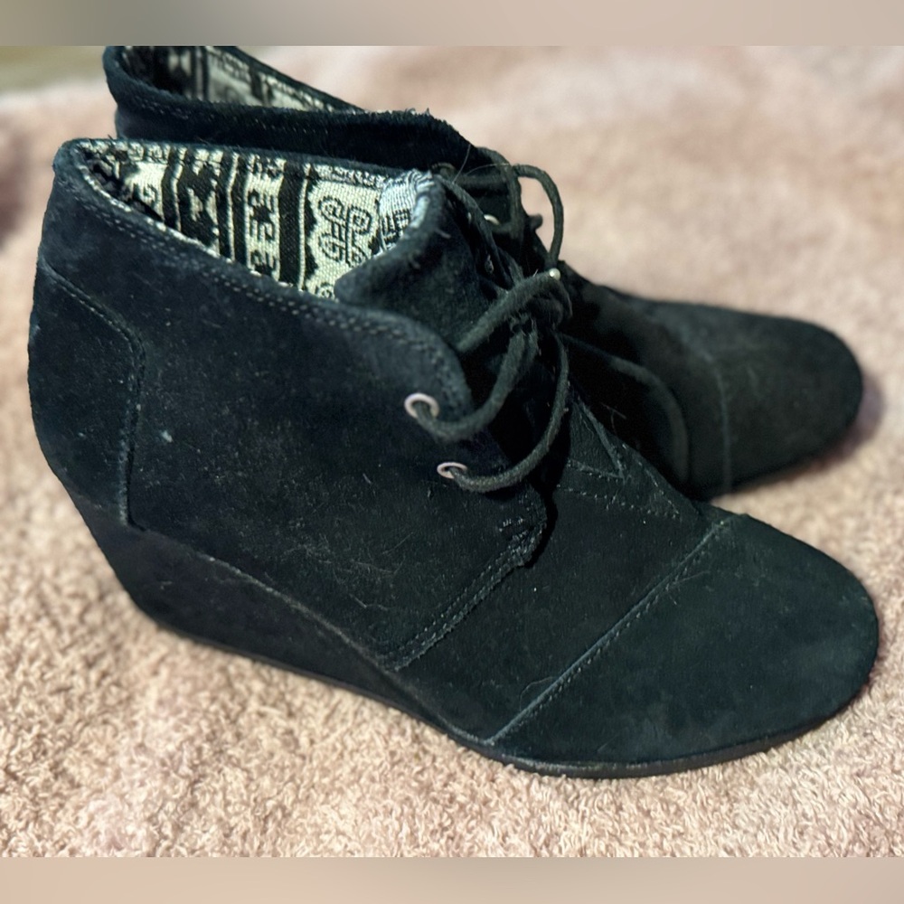 Women's Black Wedge Ankle Boots